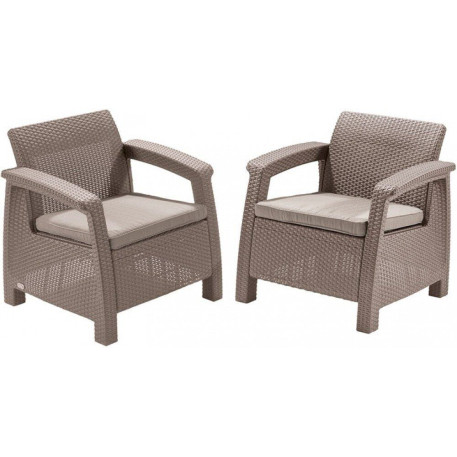 Комплект крісел Keter Corfu Duo Set Капучино1