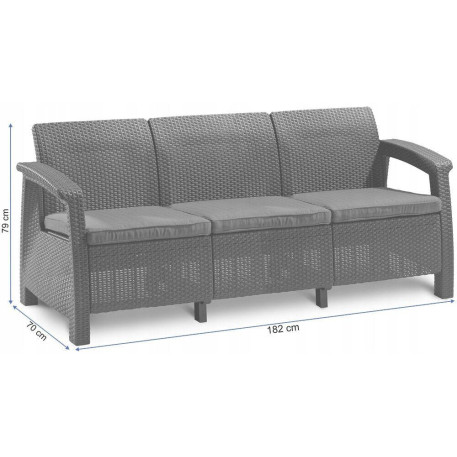 Софа Keter Bahamas love seat max Графіт3
