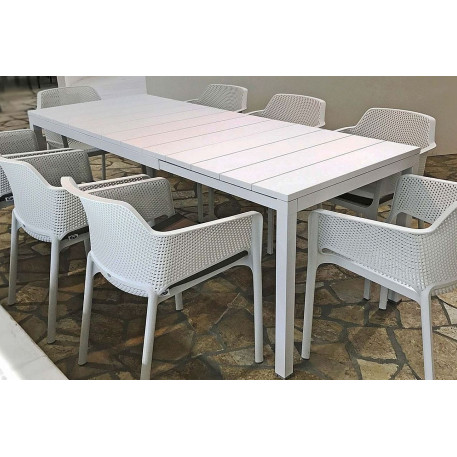 Стіл NARDI Rio Alu 140 Extensible Bianco Vern Bianco Білий3