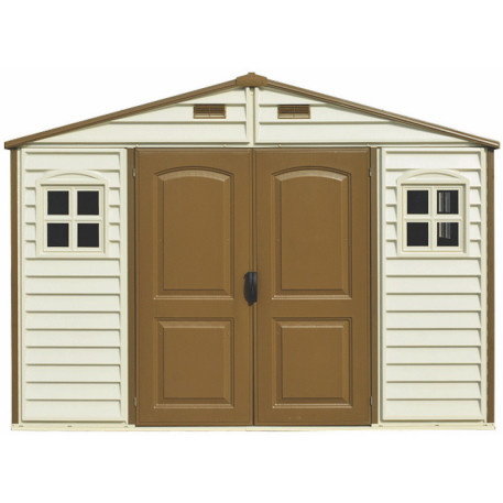 Сарай пластиковий Duramax Woodside 325x247x231 см слонова кістка1