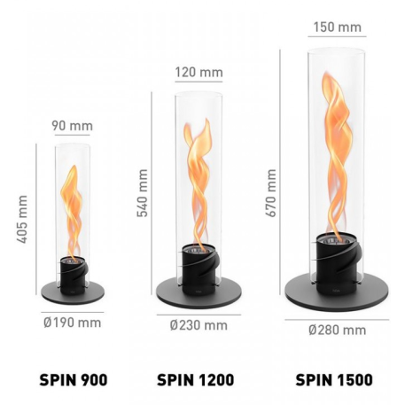 Камін настільний вогонь SPIN 900 Table Fire Black2