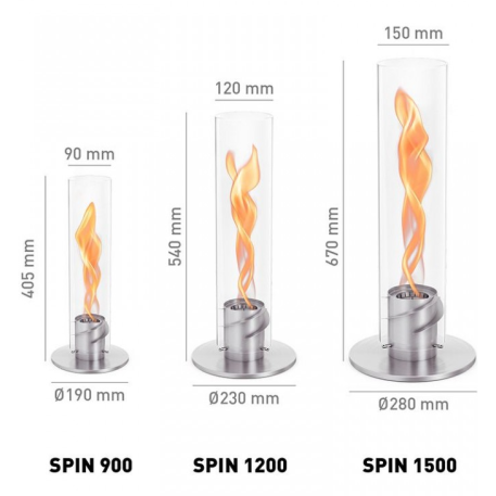 Камін настільний вогонь SPIN 900 Table Fire Silver2