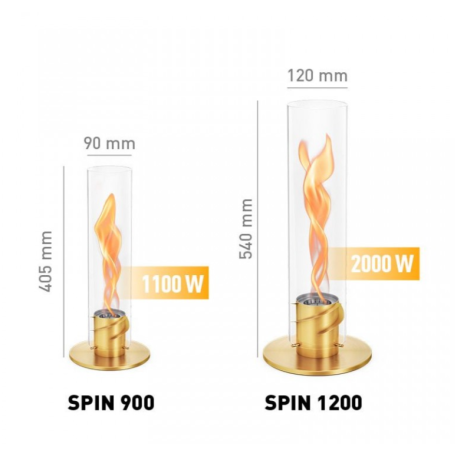 Камін настільний вогонь SPIN 900 Table Fire Gold2