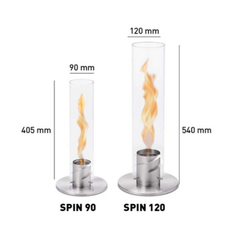 Камін настільний вогонь Spin 120 Silver 2