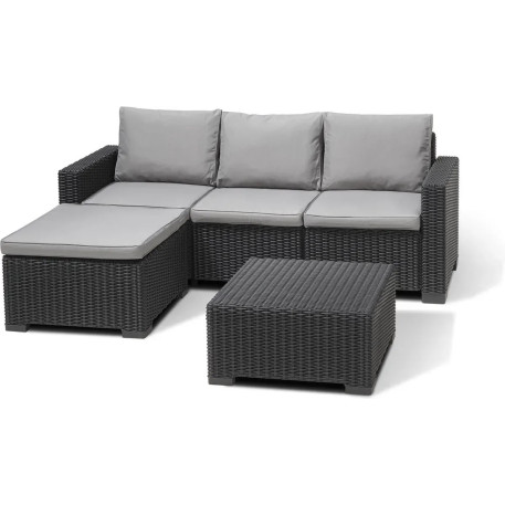 Комплект пластикових садових меблів Keter California Chaise Longue графіт1