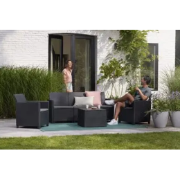 Комплект садових меблів Keter Claire 5 seater set with Storage  Графіт