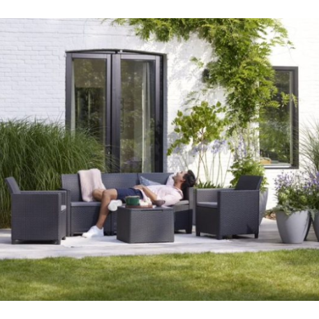 Комплект садових меблів Keter Claire 5 seater set with Storage  Графіт1