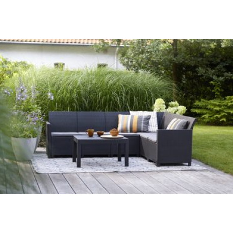 Кутовий комплект меблів Keter Claire 6 seater with Orlando Графіт1