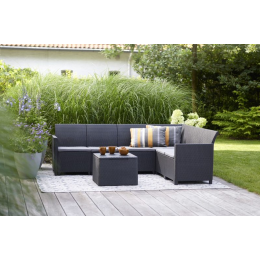 Кутовий комплект меблів Keter Claire 6 seater with Storage Графіт