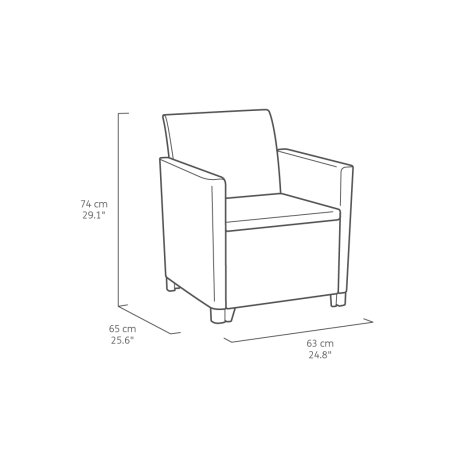 Комплект садових меблів Keter Claire 5 seater set with Orlando table Графіт9