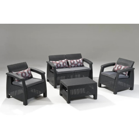 Комплект садових меблів Keter Corfu Set Графіт1