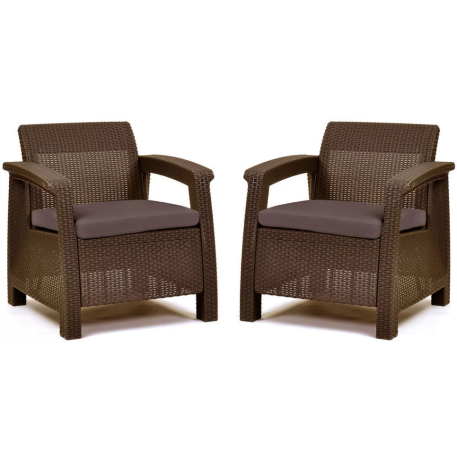 Комплект крісел Keter Corfu Duo Set Коричневий1