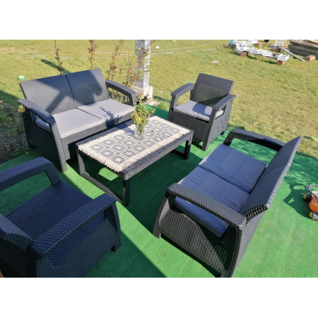 Комплект садових меблів Keter Corfu Fiesta Lyon Графіт4