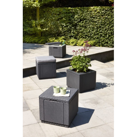 Пластиковий пуф CURVER CUBE WITH CUSHION Графіт2