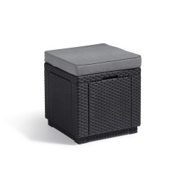 Пластиковий пуф CURVER CUBE WITH CUSHION Графіт