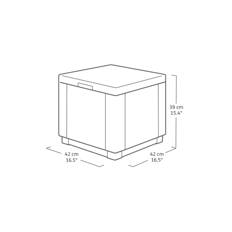 Пластиковий пуф CURVER CUBE WITH CUSHION Графіт5