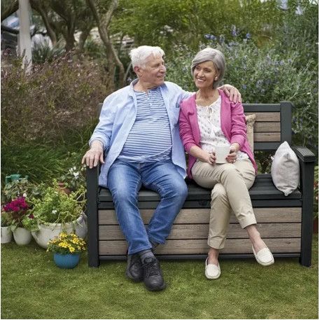 Лавка-скриня для зберігання Keter Deco Bench 227L, ясен3