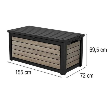 Садовий ящик для зберігання Keter Deco deck box 630 л, сірий5