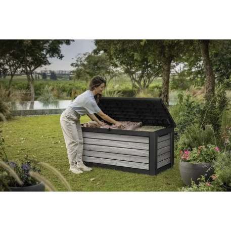 Садовий ящик для зберігання Keter Deco deck box 630 л, сірий2