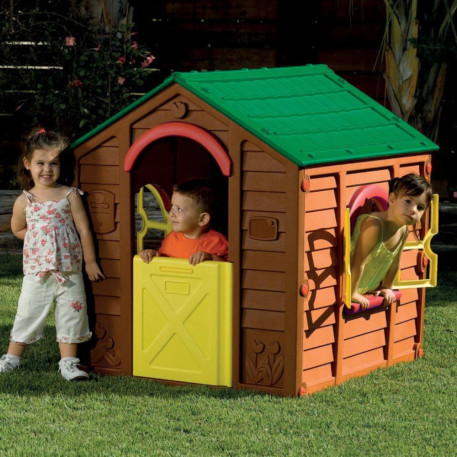 Дитячий будиночок Keter Rancho Playhouse коричнево - зелений1