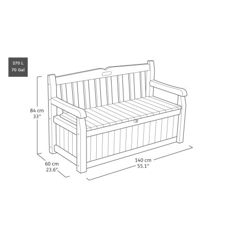 Лава-скриня Keter EDEN GARDEN BENCH 265 л Бежева6