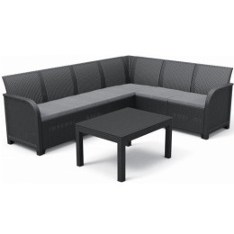 Кутовий комплект меблів Keter Elodie 6 seater Графіт