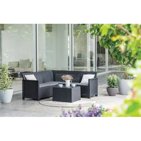Кутовий комплект меблів Keter Elodie 6 seater with Orlando Графіт1