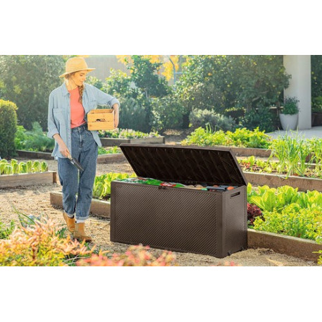 Ящик для зовнішнього зберігання KETER EMILY STORAGE BOX 270 л Коричневий11