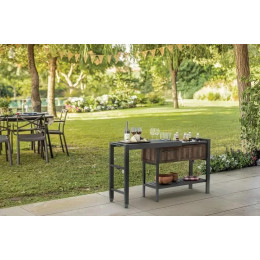 Садовий розсувний барний стіл Keter Extendable Party Station - горіх