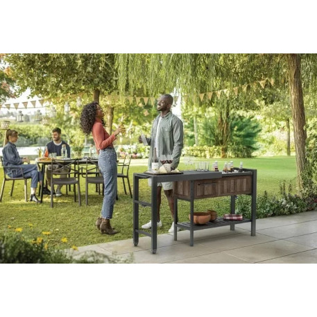 Садовий розсувний барний стіл Keter Extendable Party Station - горіх6