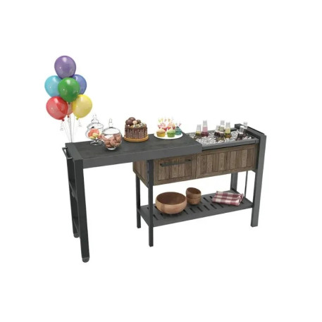 Садовий розсувний барний стіл Keter Extendable Party Station - горіх5