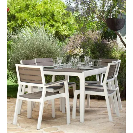 Стілець пластиковий Keter Harmony armchair біло-бежевий2