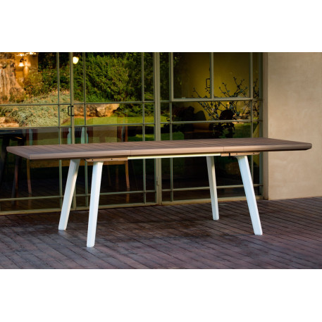 Стіл для тераси розсувний Keter Harmony Extendable 160/240 Біло бежевий3