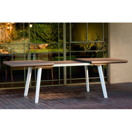 Стіл для тераси розсувний Keter Harmony Extendable 160/240 Біло бежевий2