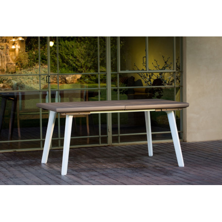 Стіл для тераси розсувний Keter Harmony Extendable 160/240 Біло бежевий1
