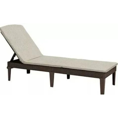 Шезлонг пластиковий Jaipur Sun lounger з матрацом Коричневий1