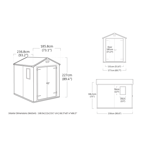 Садовий будинок KETER MANOR 6 × 8 DD сірий8