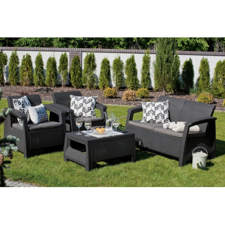 Комплект садових меблів Keter Corfu Set Графіт2