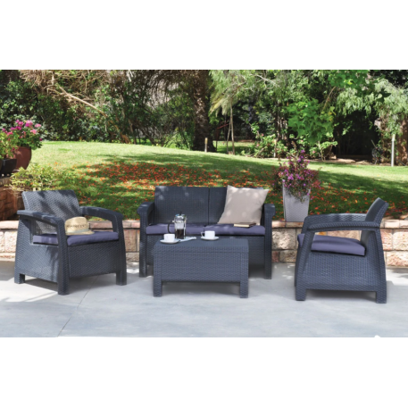Комплект садових меблів Keter Corfu Set Графіт3