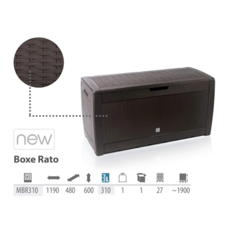 Садовий ящик для зберігання PROSPERPLAST Boxe Rato 290л Коричневий3