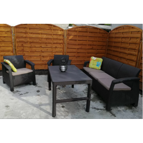 Комплект садових меблів Keter Corfu Set Lyon Max Коричневий1