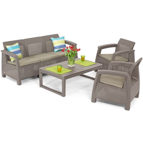 Комплект садових меблів Keter Corfu Set Lyon Max Капучино1