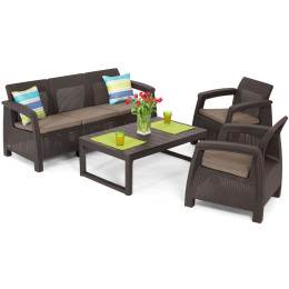 Комплект садових меблів Keter Corfu Set Lyon Max Коричневий