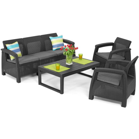 Комплект садових меблів Keter Corfu Set Lyon Max Графіт1