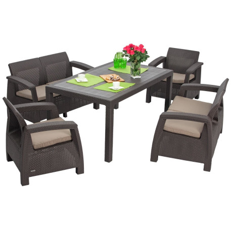 Комплект садових меблів Corfu Fiesta Set Коричневий4