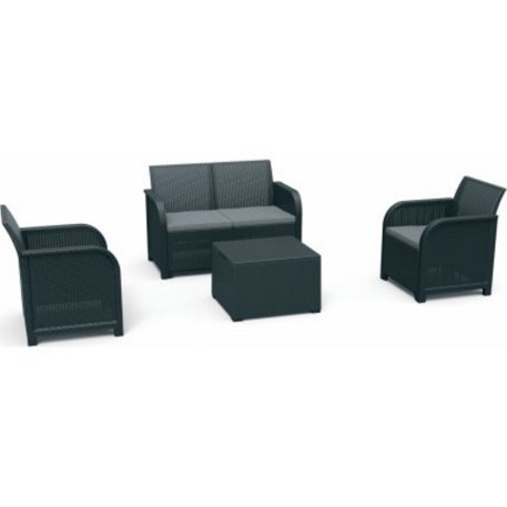 Набір меблів для балкона Keter Rosalie 2S 5 Seater Set Графіт1