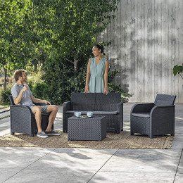 Набір меблів для балкона Keter Rosalie 2S 5 Seater Set Графіт