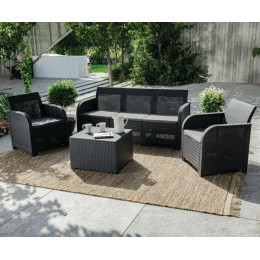 Набір меблів для балкона Keter Rosalie 3S 5 Seater Set Графіт