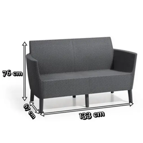 Диван садовий SALEMO 2 SOFA Графіт1