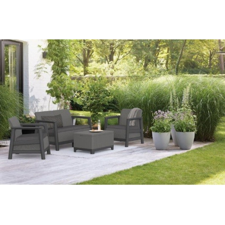Диван для саду та тераси Keter Scandi Linea 2 Seater Sofa, графіт/сірий2
